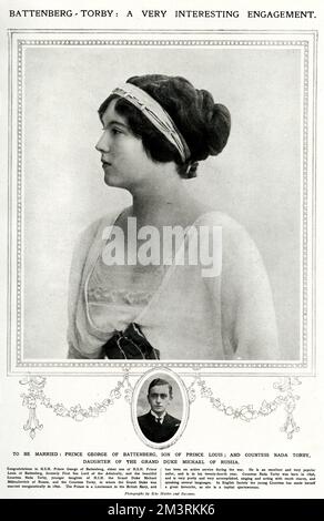 Fiançailles de George de Battenberg et de la comtesse Nada Torby Banque D'Images