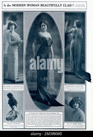 Modèles féminins portant des vêtements de début de printemps pour le jour et le soir. Mars 1912 Banque D'Images