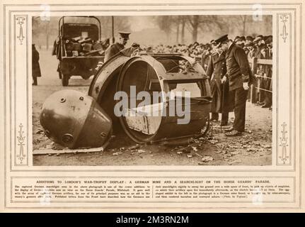 Trophées de guerre exposés à Londres, 1915 Banque D'Images