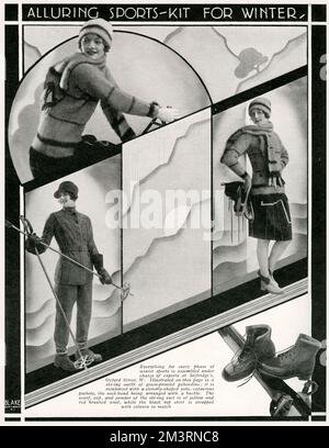 Séduisant sport-kit pour l'hiver 1929 Banque D'Images