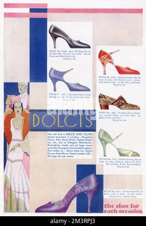 Annonce pour Dolcis chaussures 1930 Banque D'Images