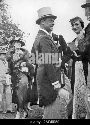 Roi Édouard VIII et Mme Simpson à Royal Ascot, 1936 Banque D'Images