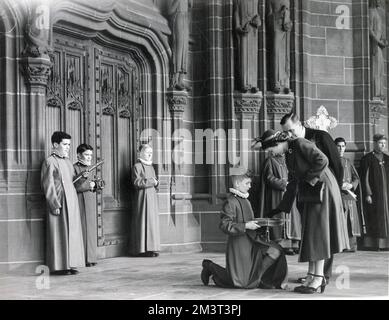 Liverpool visite de la princesse Elizabeth et du duc d'Édimbourg Banque D'Images