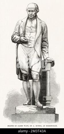 Statue de James Watt à Birmingham Banque D'Images
