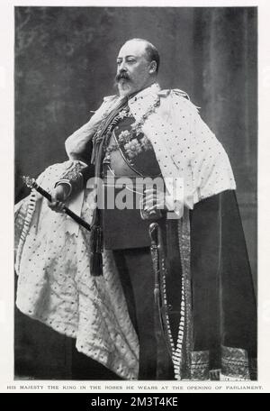 Le roi Édouard VII à l'ouverture des robes parlementaires 1902 Banque D'Images