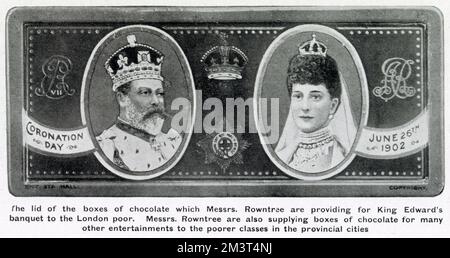 King Edward VII commémorative Rowntree Chocolate Box 1902 Banque D'Images