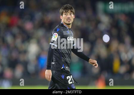 David Silva #21 de Real Sociedad pendant le match amical de mi-saison Leeds United vs Real Sociedad à Elland Road, Leeds, Royaume-Uni, 16th décembre 2022 (photo par James Heaton/News Images) Banque D'Images