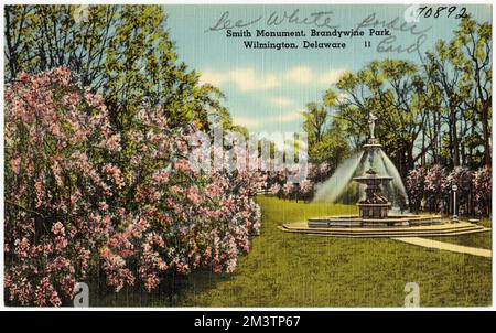 Monument Smith, parc Brandywine, Wilmington, Delaware , monuments et monuments commémoratifs, Parks, Tichnor Brothers Collection, cartes postales des États-Unis Banque D'Images