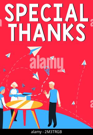 Enseigne à écriture manuscrite Special Merci. Approche commerciale expression d'appréciation ou de gratitude ou d'une reconnaissance Banque D'Images