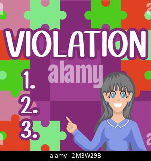 Violation d'affichage conceptuel. Photo conceptuelle violation des règles ou lois établies Banque D'Images