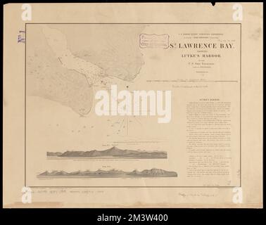 St. Baie Lawrence montrant le port de Lutke, ports, Fédération de Russie, péninsule de Chukchi, cartes, Cartes nautiques, Russie, baie Saint-Laurent, baie Saint-Laurent Russie, cartes, péninsule de Chukchi Russie, cartes, Vincennes Sloop of war Norman B. Leventhal Map Centre Collection Banque D'Images