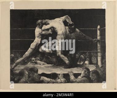 Un cerf chez Sharkey's , Boxing, Boxers Sports, Sports spectateurs. George Bellows (1882-1925). Impressions et mises en plan Banque D'Images