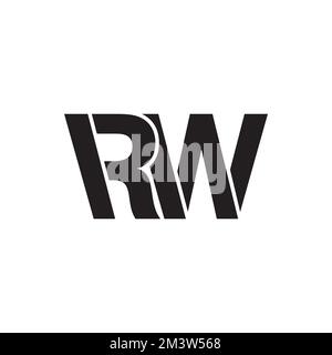 RW abstrait lettre logo concept isolé sur fond blanc. Illustration de Vecteur