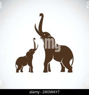 Vecteur d'un éléphant sur fond blanc. Illustration vectorielle superposée facile à modifier. Animaux sauvages. Illustration de Vecteur