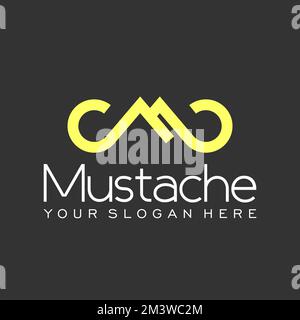 Lettre CMC police comme moustache en ligne image graphique icône logo design abstrait concept vecteur stock. utilisé comme symbole lié à l'initiale ou au monogramme Illustration de Vecteur