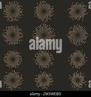 collection de feux d'artifice vintage. Ensemble de rayons de lumière, rayons de soleil et rayons de soleil. Élément de conception de logotype ou de lettrage. Poutres radiales au coucher du soleil. Illustration de Vecteur