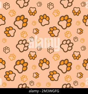 Paw sans couture motif vectoriel doodle abstrait animal empreinte fond pour l'illustration du tissu, de la texture et du papier peint pour les supports numériques et d'impression Illustration de Vecteur