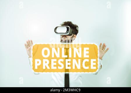 Affichage conceptuel présence en ligne. Approche d'affaires existence de quelqu'un qui peut être trouvé par une recherche en ligne Banque D'Images