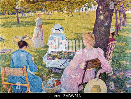 Théo van Rysselberghe, 'en juillet : avant midi', ou 'l'Orchard', huile sur toile, 1890 Banque D'Images