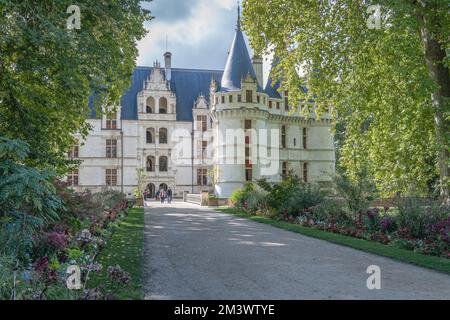 L'entrée principale du Château d'Azay-le-Rideau Banque D'Images