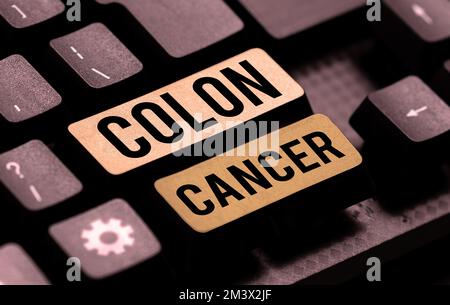 Texte montrant inspiration Colon cancer. Concept signifiant cancer qui se forme dans les tissus du gros intestin Banque D'Images