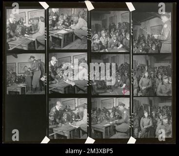 Membres du groupe de chasseurs 332nd de l'Armée de terre dans une salle d'information, Ramitelli, Italie, Toni Frissell, Antoinette Frissell Bacon, Antoinette Frissell Banque D'Images