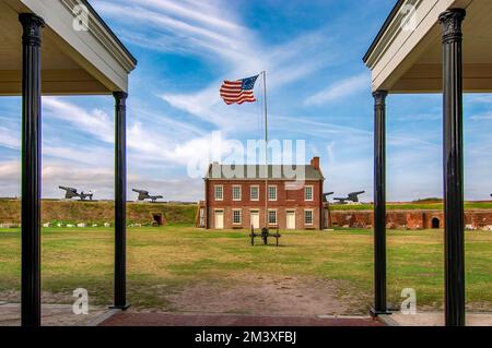 Fort Clinch a construit 1812-1868 State Park sur l'île Amelia, dans le nord-est de la Floride. Sur le Registre national des lieux historiques. Banque D'Images