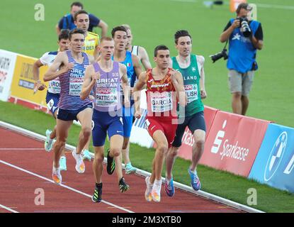 KRAMER Andreas d'Eden, ROBERT Benjamin de France , WIGHTMAN Jake , PATTISON Ben de Grande-Bretagne , BARONTINI Simone d'Italie , MARQUE ANGLAISE d'Irlan et GARCÍA Mariano de l'Espagne 800m FINALE MASCULINE lors des Championnats européens d'athlétisme 2022 sur 17 août 2022 à Munich, Allemagne. Photo de Laurent Lairys DPPI Banque D'Images