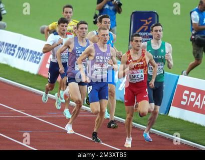 KRAMER Andreas d'Eden, ROBERT Benjamin de France , WIGHTMAN Jake , PATTISON Ben de Grande-Bretagne , BARONTINI Simone d'Italie , MARQUE ANGLAISE d'Irlan et GARCÍA Mariano de l'Espagne 800m FINALE MASCULINE lors des Championnats européens d'athlétisme 2022 sur 17 août 2022 à Munich, Allemagne. Photo de Laurent Lairys DPPI Banque D'Images