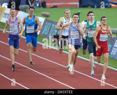 KRAMER Andreas d'Eden ,ROBERT Benjamin de France , WIGHTMAN Jake , PATTISON Ben de Grande-Bretagne , CRESTAN Eliott de Belgique , BARONTINI Simone d'Italie , MARQUE ANGLAISE d'Irlan et GARCÍA Mariano d'Espagne 800m FINALE MASCULINE pendant les Championnats européens d'athlétisme 2022 sur 17 août, 2022 à Munich, Allemagne. Photo de Laurent Lairys DPPI Banque D'Images