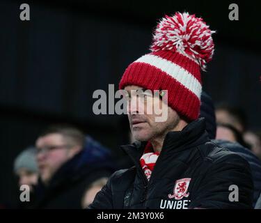 Burnley, Royaume-Uni. 17th décembre 2022. Un fan déçu de Middlesbrough lors du match de championnat Sky Bet Burnley vs Middlesbrough à Turf Moor, Burnley, Royaume-Uni, 17th décembre 2022 (photo de Steve Flynn/News Images) à Burnley, Royaume-Uni le 12/17/2022. (Photo de Steve Flynn/News Images/Sipa USA) crédit: SIPA USA/Alay Live News Banque D'Images