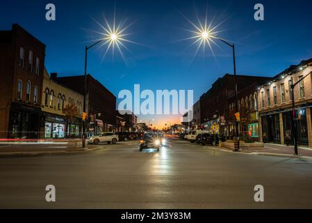 Lindsay Ontario Canada Centre-ville, rue Kent, dans la ville de Kawartha Lakes Banque D'Images