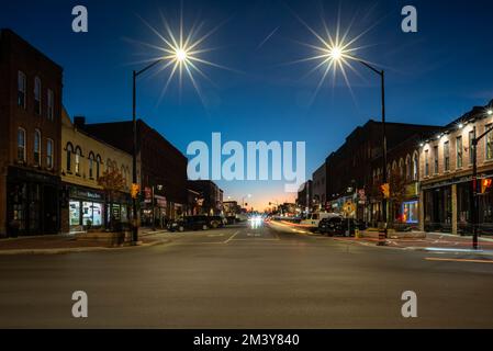 Lindsay Ontario Canada Centre-ville, rue Kent, dans la ville de Kawartha Lakes Banque D'Images