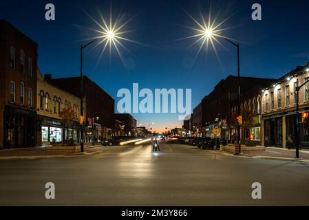 Lindsay Ontario Canada Centre-ville, rue Kent, dans la ville de Kawartha Lakes Banque D'Images