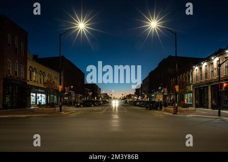 Lindsay Ontario Canada Centre-ville, rue Kent, dans la ville de Kawartha Lakes Banque D'Images