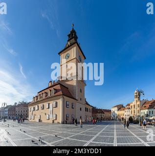 Une photo de la vieille mairie de Brasov. Banque D'Images