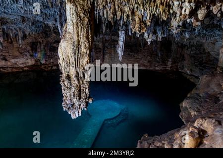 Cenote Suytun, Valladolid, Yucatan, Mexique Banque D'Images