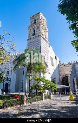 Cathédrale de Cuernavaca, site de l'UNESCO les premiers monastères du 16th siècle sur les pentes de Popocatepetl, Mexique Banque D'Images