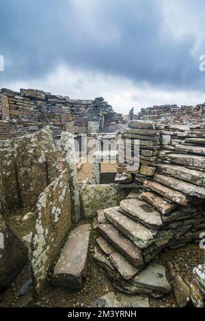 Broch de Gurness, Orkney Islands, Royaume-Uni Banque D'Images