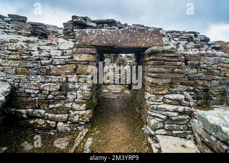 Broch de Gurness, Orkney Islands, Royaume-Uni Banque D'Images