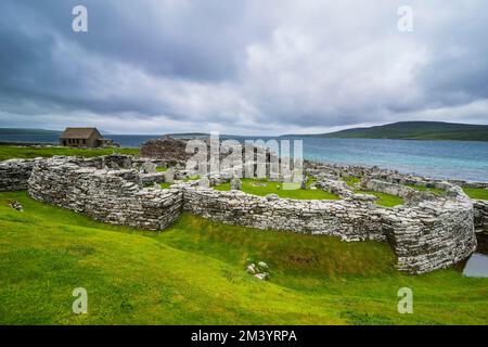 Broch de Gurness, Orkney Islands, Royaume-Uni Banque D'Images