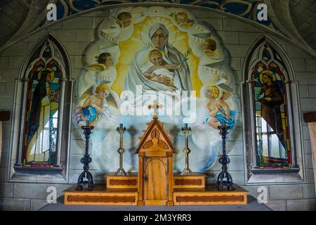 Des peintures murales dans le prisonnier de guerre construisent la chapelle italienne, Orcades, Royaume-Uni Banque D'Images