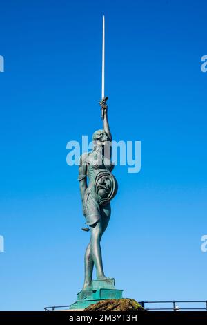 Verity Statue dans le port d'Iifracombe, North Devon, Angleterre, Royaume-Uni Banque D'Images