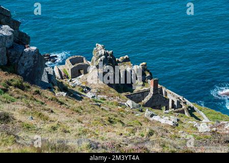 Ancienne fortification sur l'île de Lundy, canal de Bristol, Devon, Angleterre, Royaume-Uni Banque D'Images