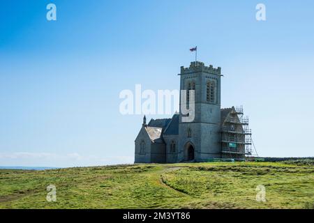St. Helena's Church, Île de Lundy, Bristol Channel, Devon, Angleterre, Royaume-Uni Banque D'Images