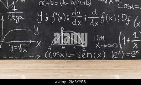 Tableau noir avec problèmes mathématiques Banque D'Images