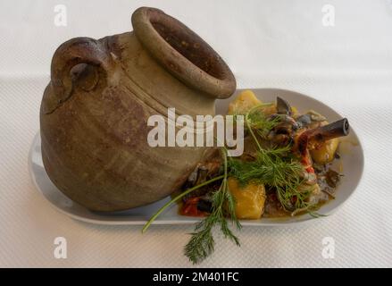 La vie culinaire de dishe tunisienne. La Golla Banque D'Images