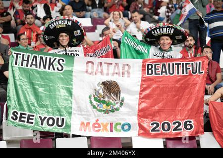 Doha, Qatar. 18th décembre 2022. Les fans mexicains lors de la coupe du monde de la FIFA, Qatar 2022 3rd place match entre la Croatie et le Maroc au stade international de Khalifa sur 17 décembre 2022 à Doha, Qatar. Photo de David Niviere/ABACAPRESS.COM crédit: Abaca Press/Alay Live News Banque D'Images