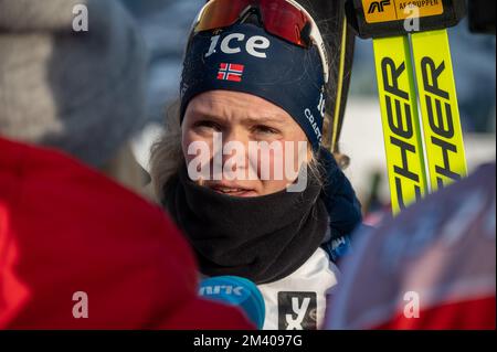 Biathlète norvégienne lors de la coupe du monde BMW IBU 2022, Annecy - le Grand-Bornand, course de 10 km pour les femmes, sur 17 décembre 2022 au Grand-Bornand, France - photo Frison florien / DPPI Banque D'Images