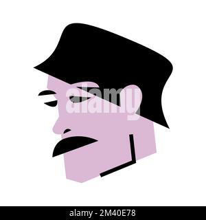 Vecteur triste homme dans un style inégalé Illustration de Vecteur